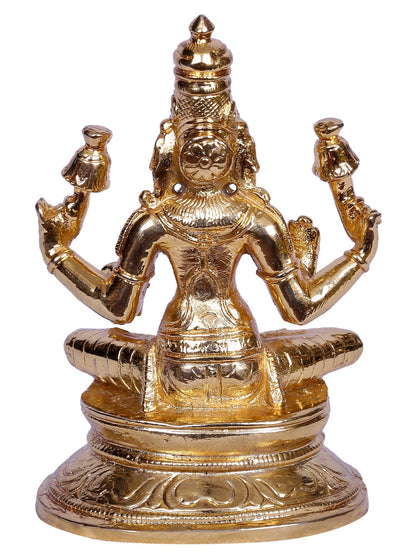 4" Bronze Devi Lakshmi Sculpture | Handmade