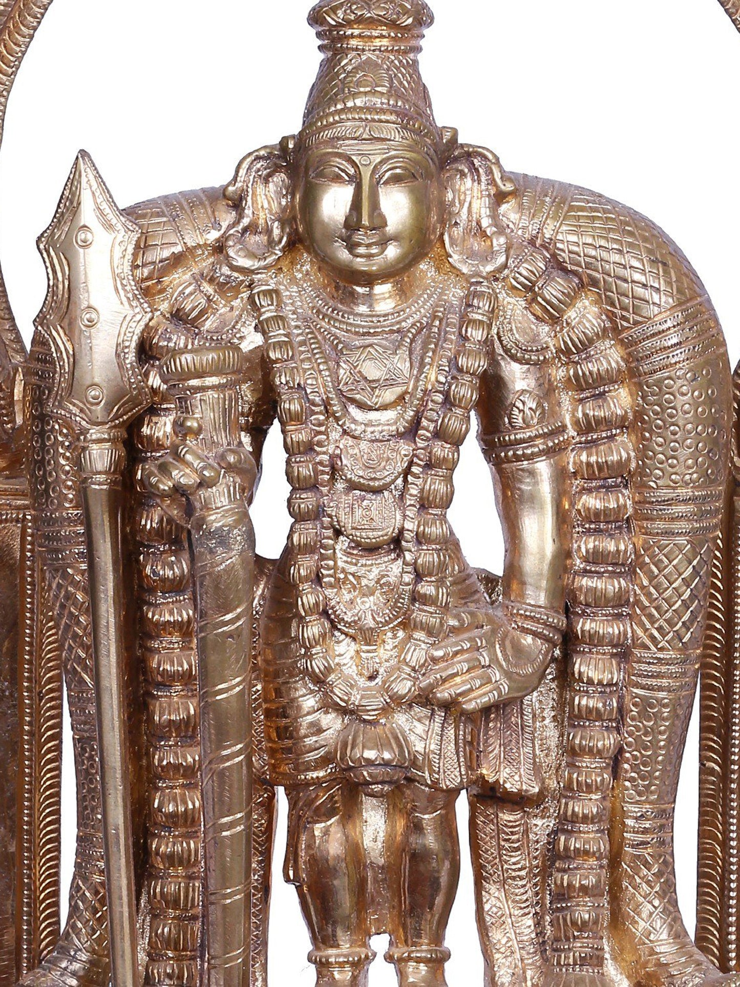 17" Standing Lord Murugan Bronze Statue with Throne | Handmade