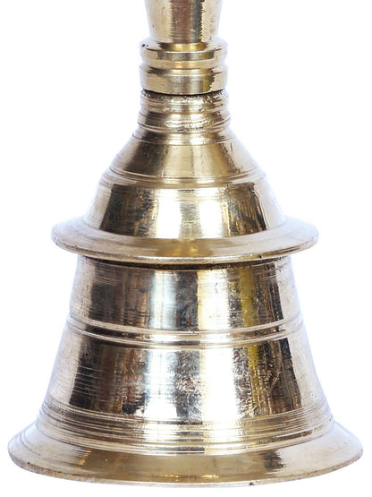 5" Brass Pooja Bell Nandi Seated On Top | Handmade Brass Bell For Gifting