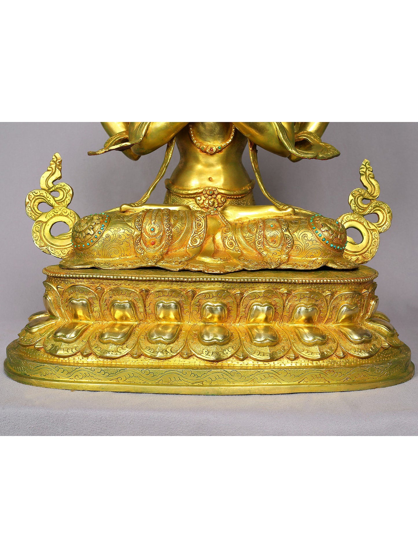 19" Avalokiteshvara Gilded Copper Statue From Nepal | Handmade | Buddhist Statue