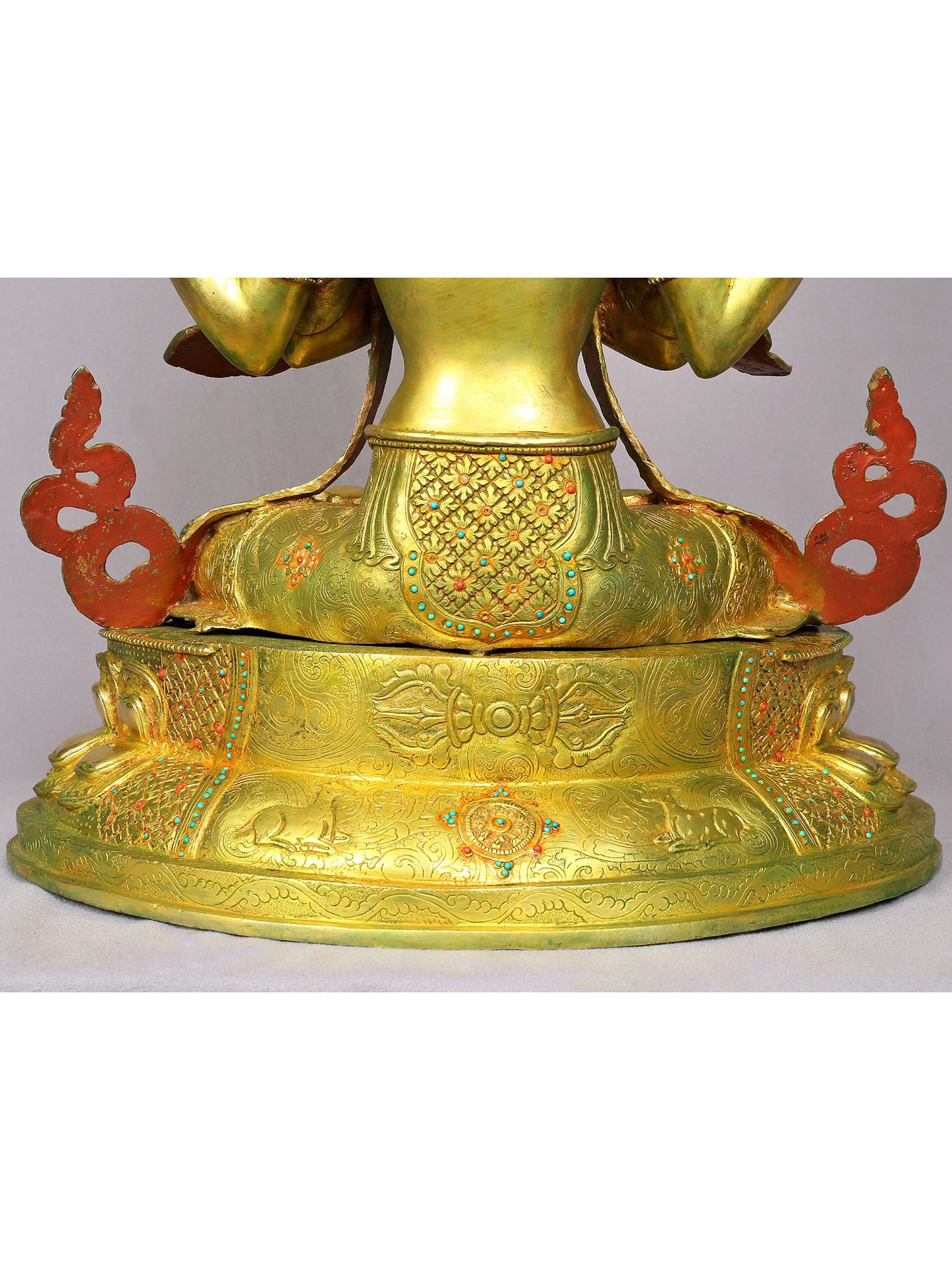 19" Avalokiteshvara Gilded Copper Statue From Nepal | Handmade | Buddhist Statue