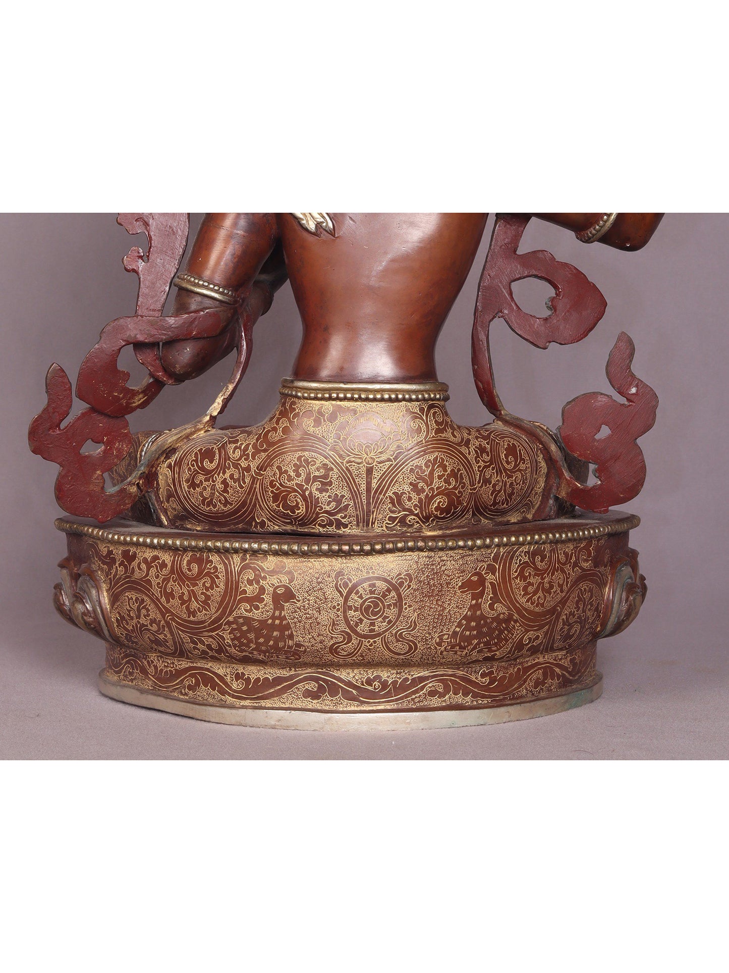 15" Manjushri Copper Statue From Nepal | Handmade | Buddhist Deity Copper Idols