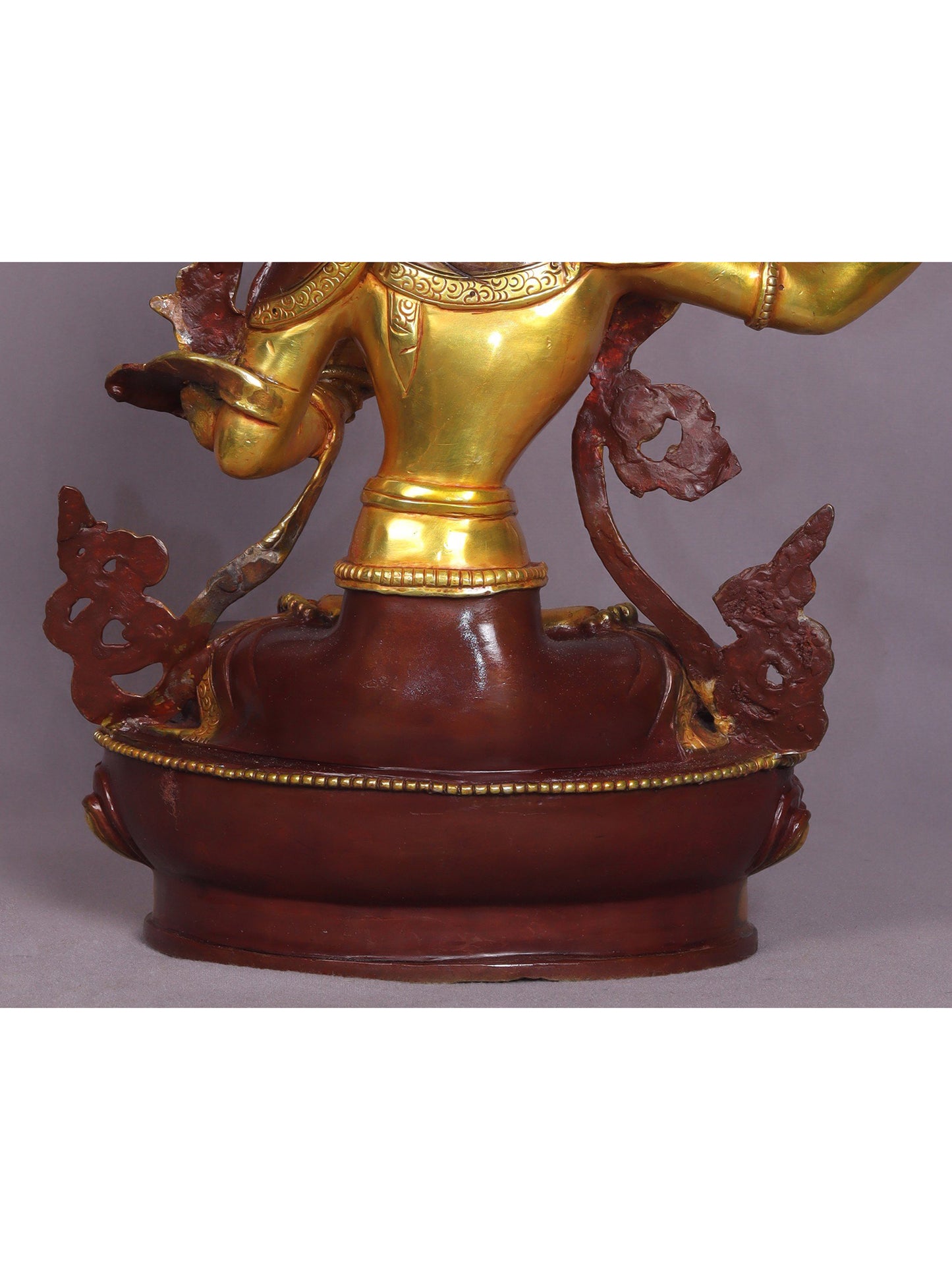 13" Manjushri Copper Statue From Nepal | Handmade | Tibetan Buddhist Deity Idols