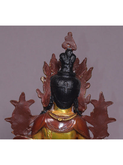 13" Goddess Green Tara Copper Statue From Nepal | Handmade | Goddess Copper Statue