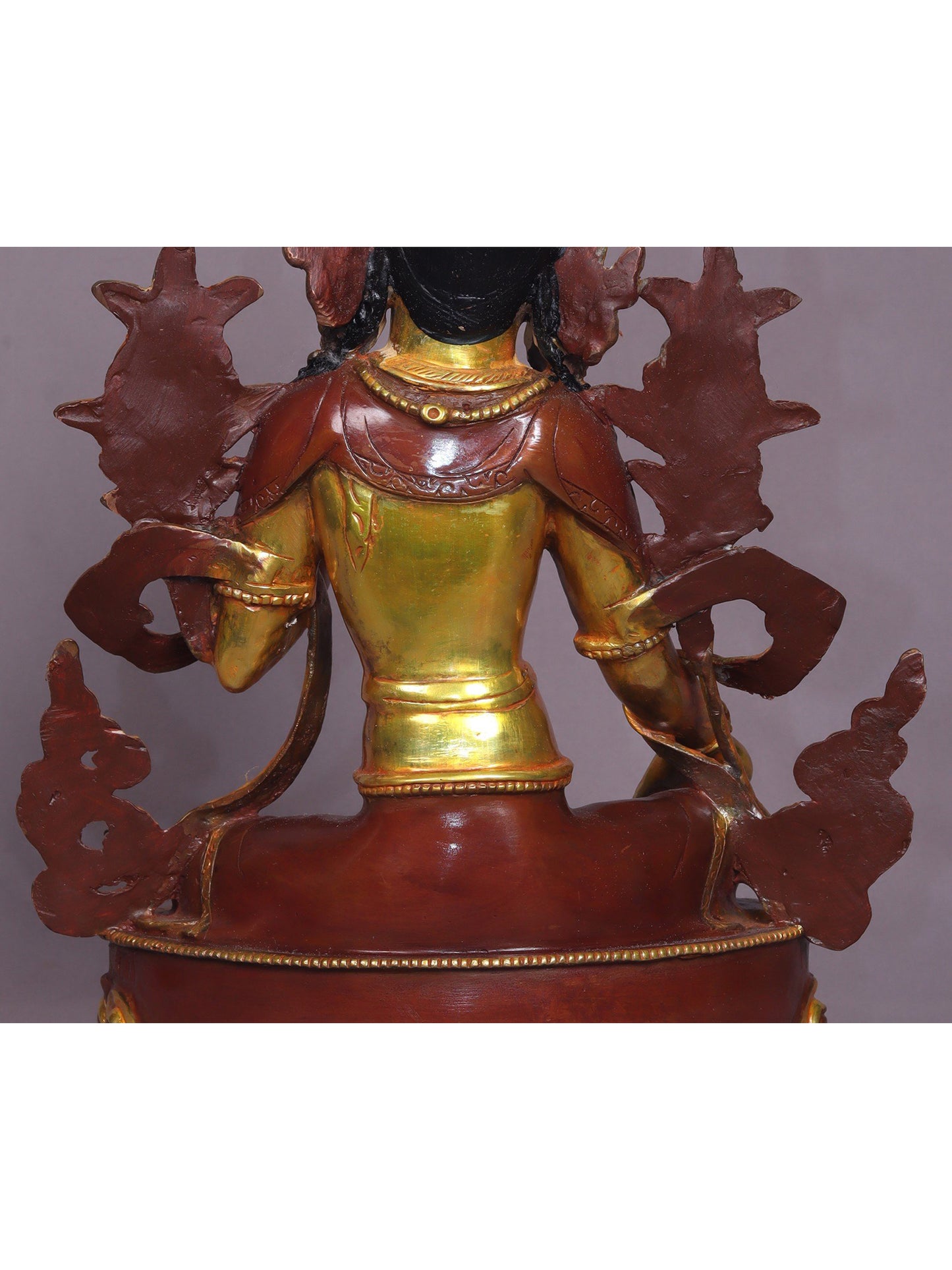 13" Goddess Green Tara Copper Statue From Nepal | Handmade | Goddess Copper Statue