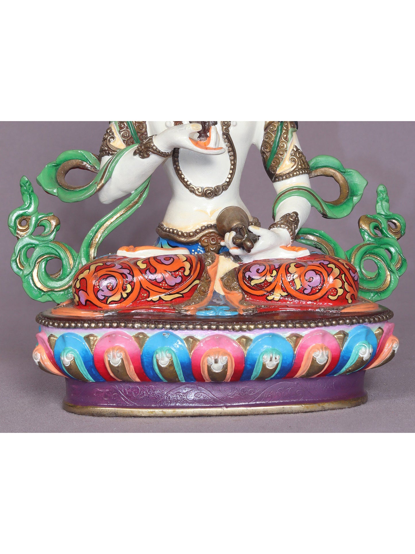 9" Colorful Vajrasattva Copper Statue From Nepal | Handmade | Buddhist Idol