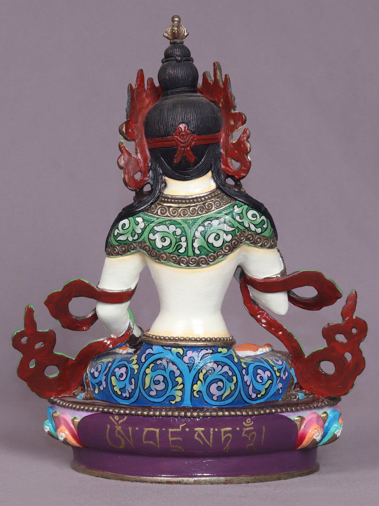 9" Colorful Vajrasattva Copper Statue From Nepal | Handmade | Buddhist Idol