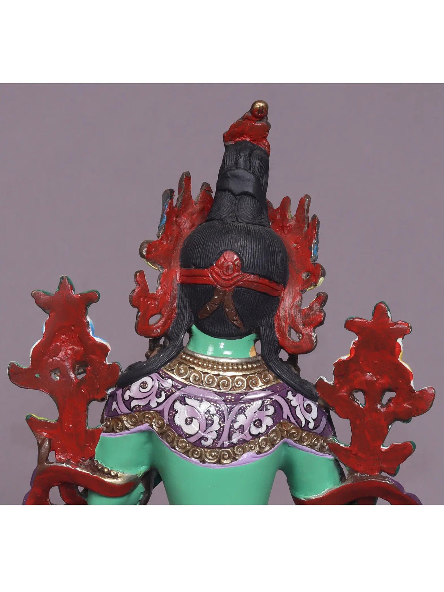 9" Colorful Buddhist Goddess Green Tara Copper Statue | Handmade | Goddess Statue