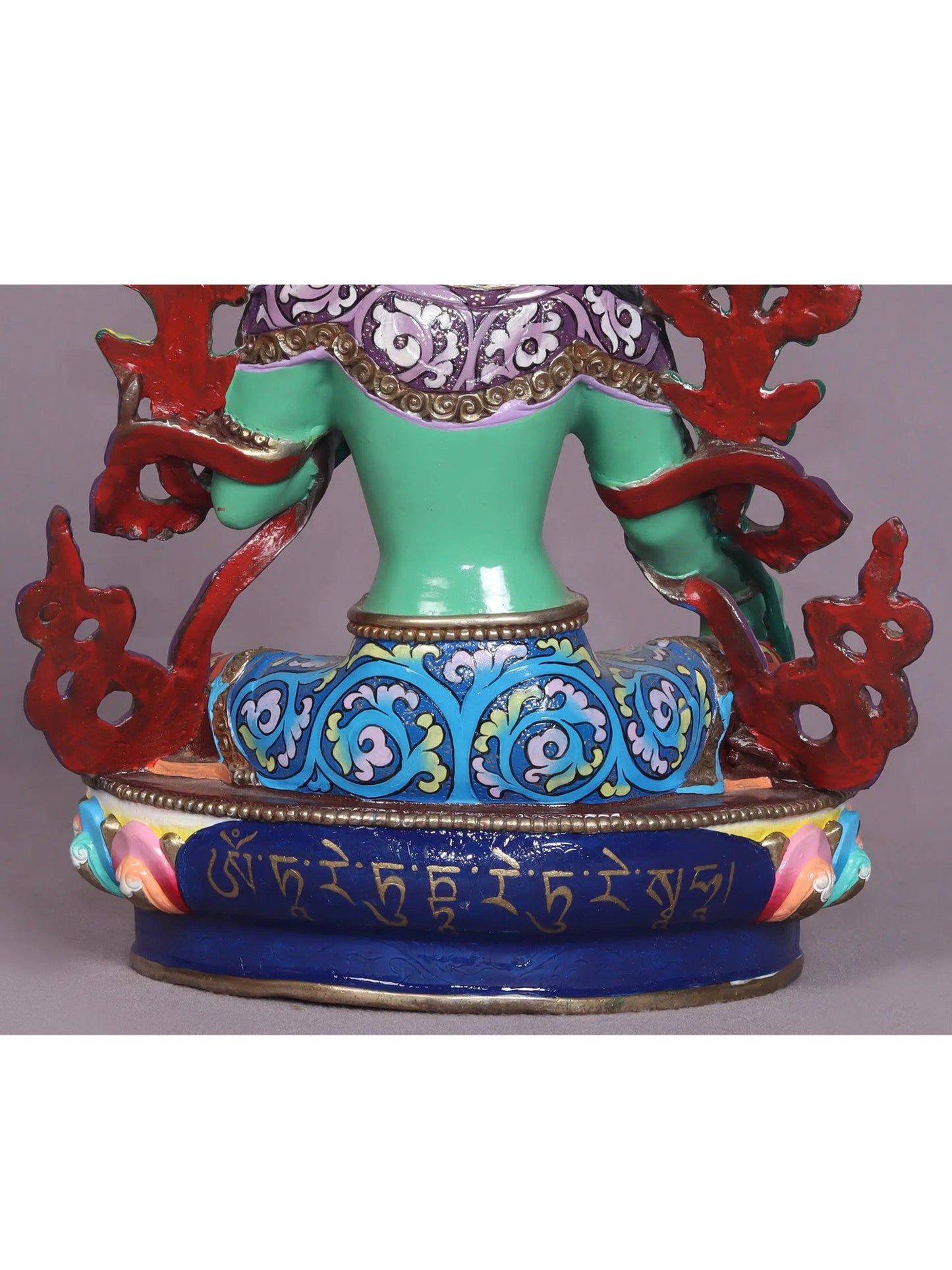 9" Colorful Buddhist Goddess Green Tara Copper Statue | Handmade | Goddess Statue