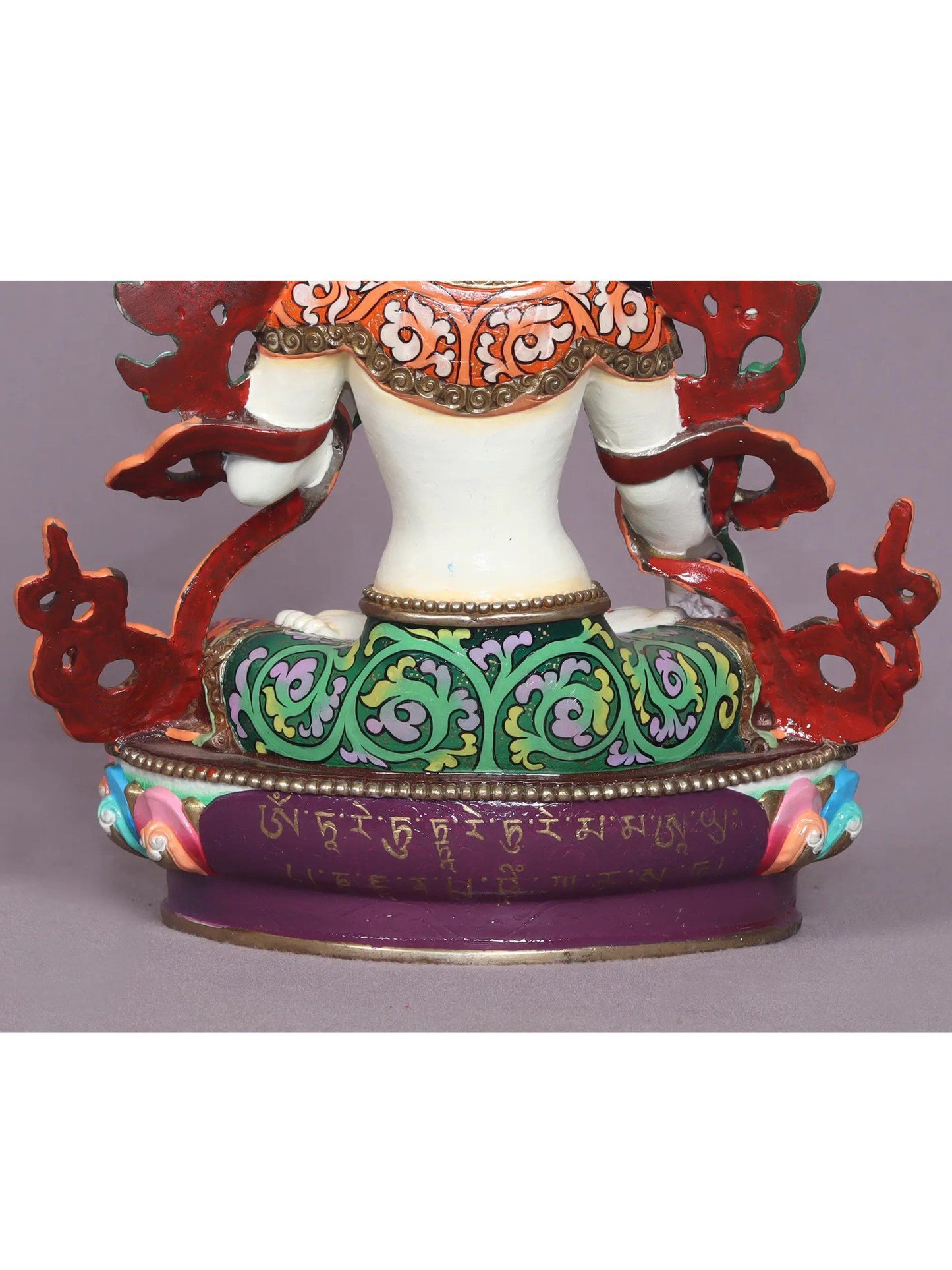 9" Colorful Goddess White Tara Copper Statue From Nepal | Handmade Goddess Statue