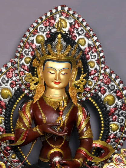 43" Large Superfine Tsongkhapa Gilded Copper Nepalese Statue | Handmade Buddhist Idol