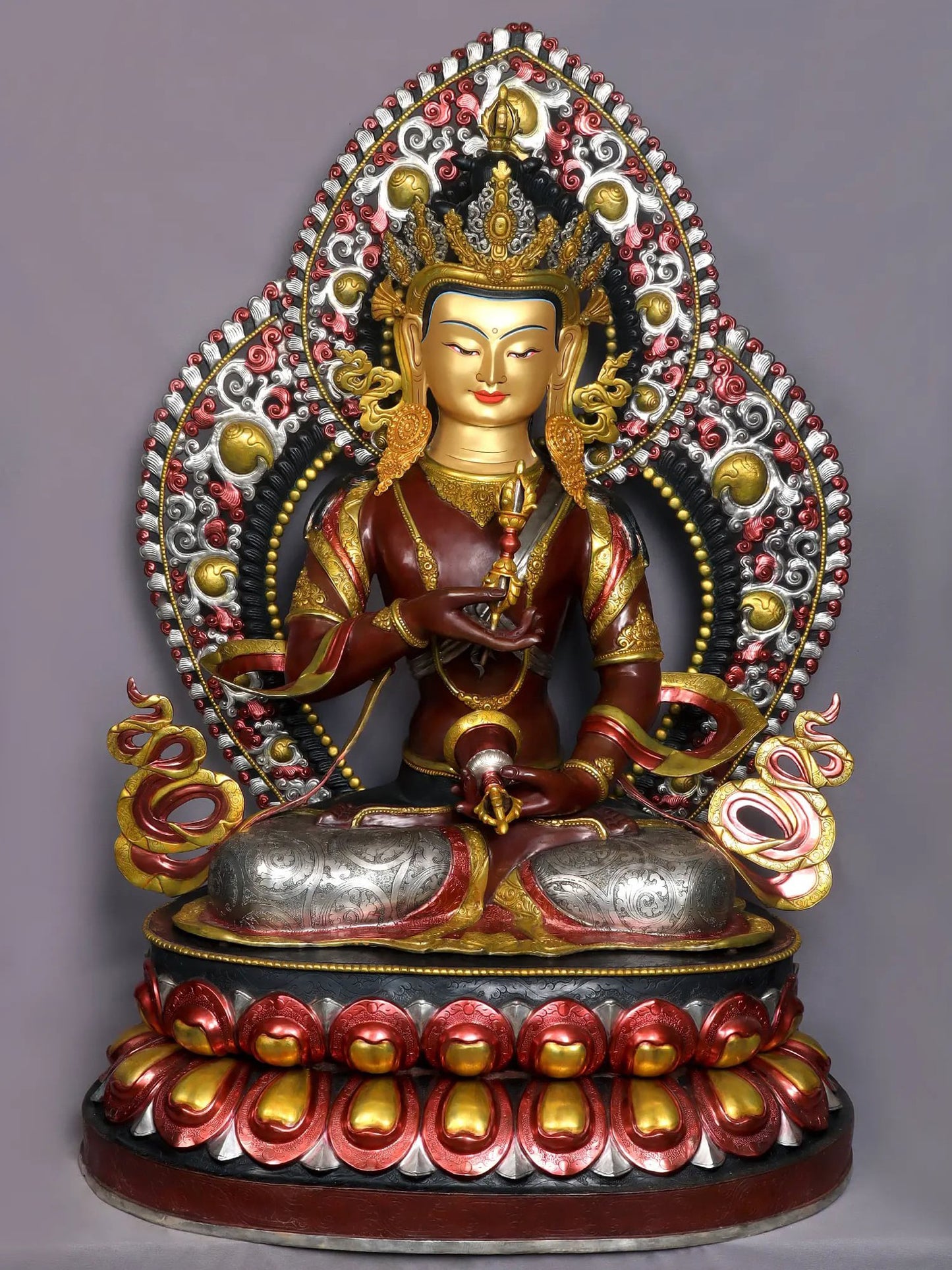 43" Large Superfine Tsongkhapa Gilded Copper Nepalese Statue | Handmade Buddhist Idol