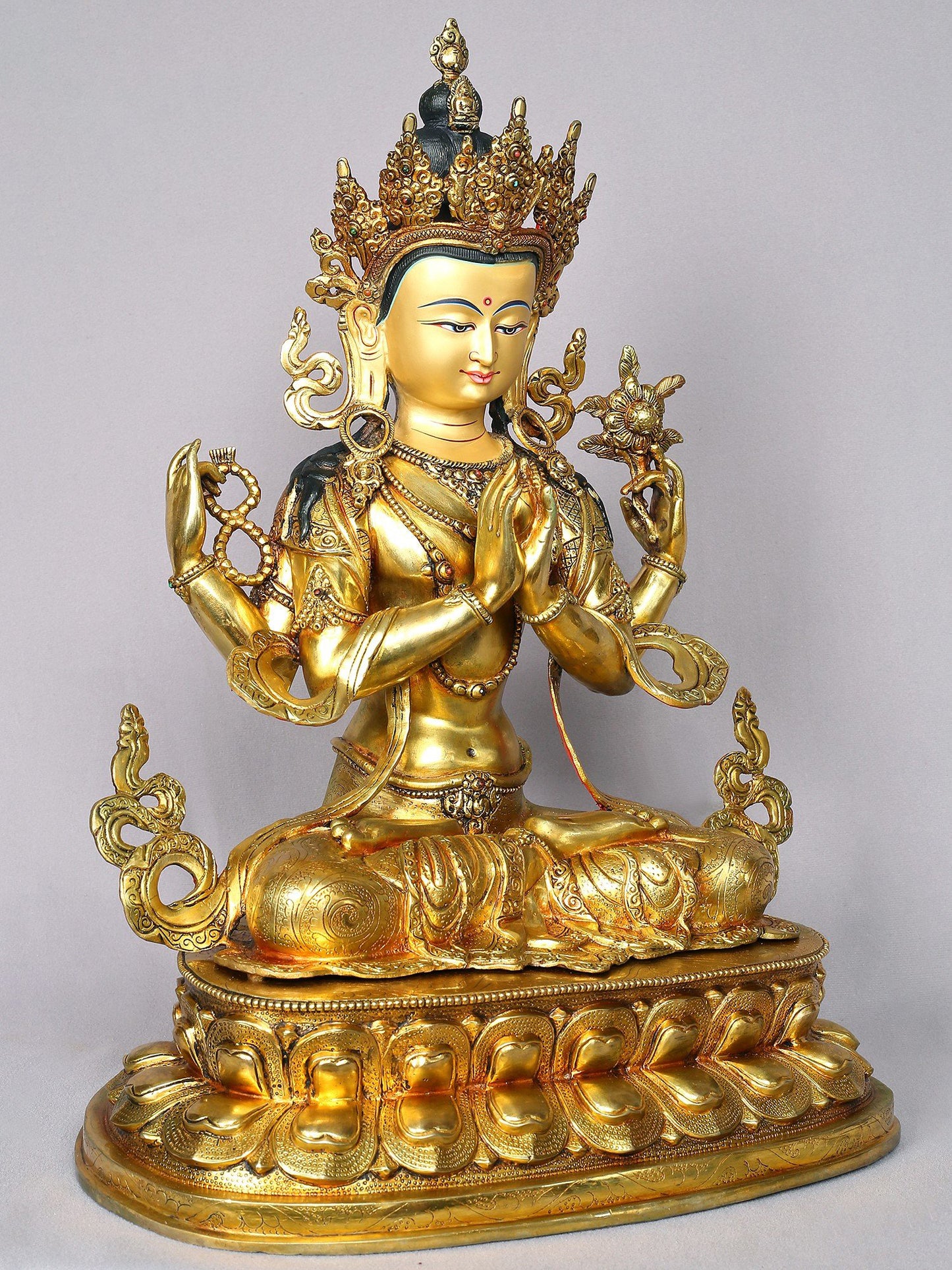 19" Chenrezig (Avalokiteshvara) From Nepal | Handmade Idol | Buddhist Statue