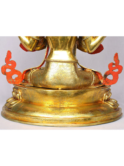 19" Chenrezig (Avalokiteshvara) From Nepal | Handmade Idol | Buddhist Statue