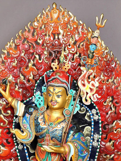 32" Large Superfine Standing Guru Padmasambhava Idol From Nepal | Handmade Nepaleses Statue