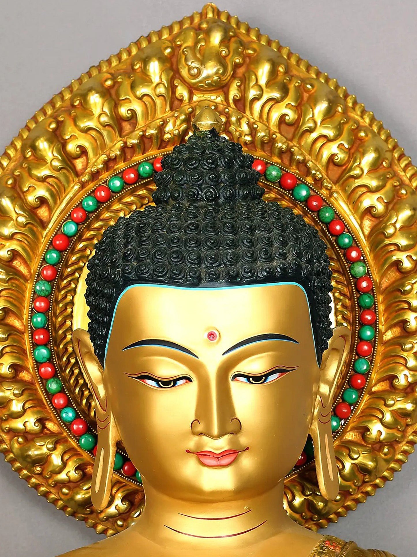 34" Large Superfine Shakyamuni Buddha Idol From Nepal | Handmade Lord Buddha Statue