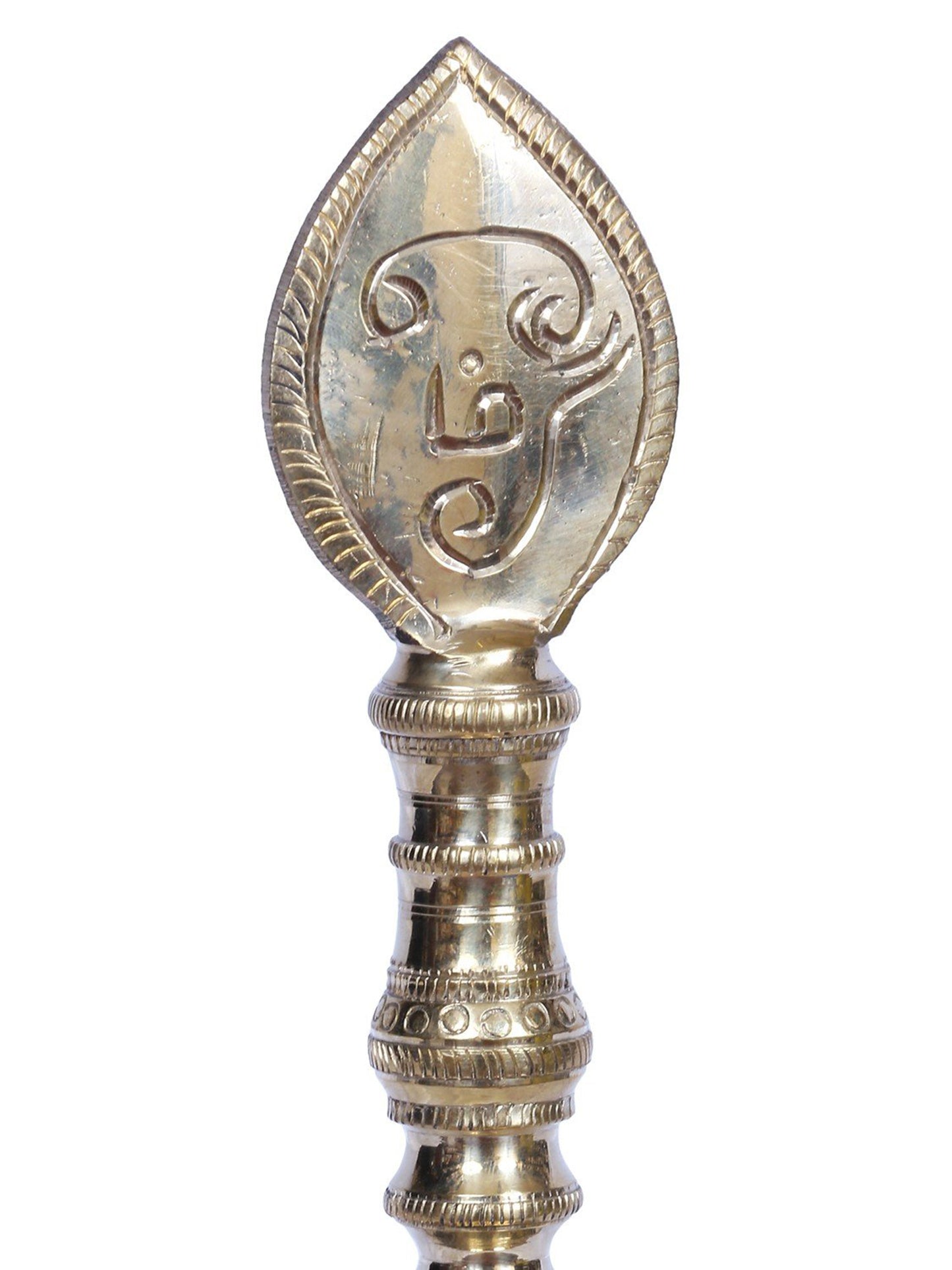 10" Pooja Bell With Tamil Symbols In Brass | Handmade Brass Bell For Gifting