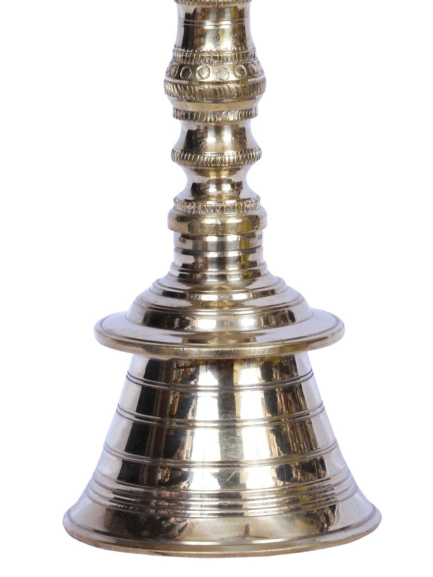 10" Pooja Bell With Tamil Symbols In Brass | Handmade Brass Bell For Gifting