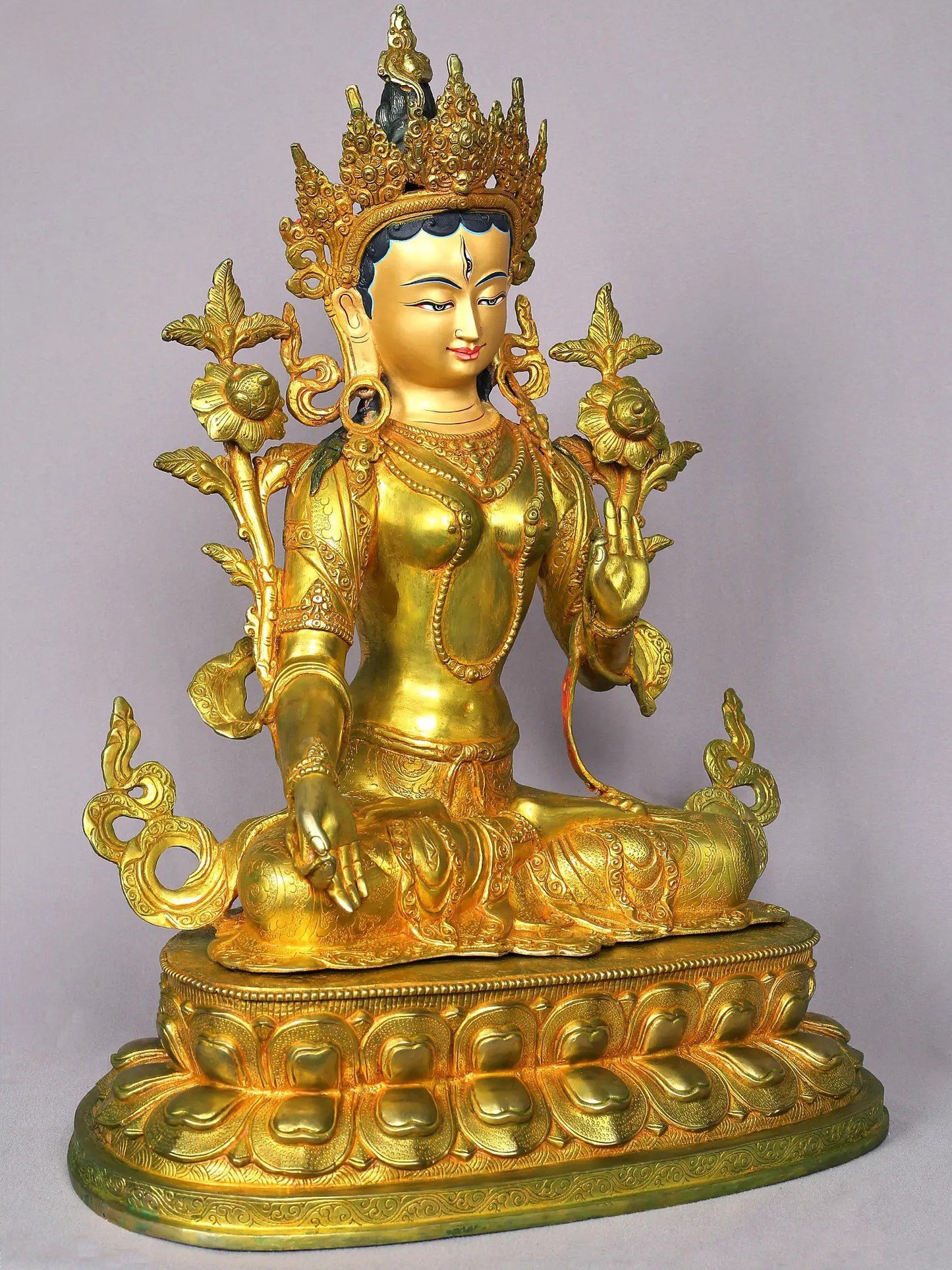 19" Goddess White Tara Statue From Nepal | Handmade Goddess Idol | Nepalese Statue