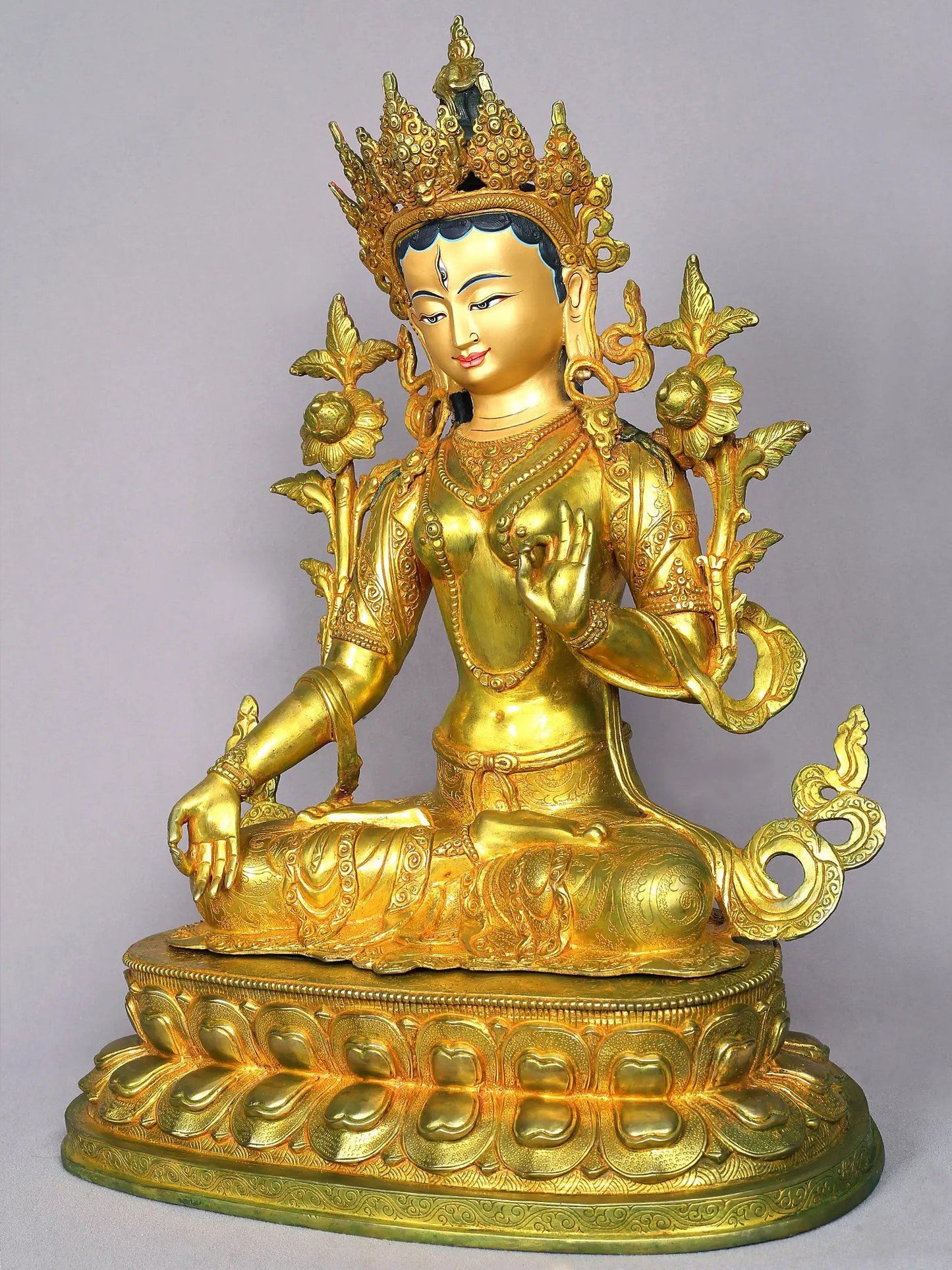 19" Goddess White Tara Statue From Nepal | Handmade Goddess Idol | Nepalese Statue