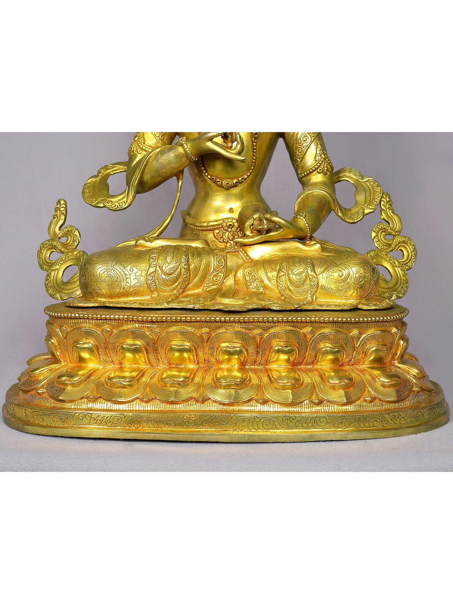 19" Vajrasattva Gilded Copper Statue From Nepal | Handmade Idol | Buddhist Statue