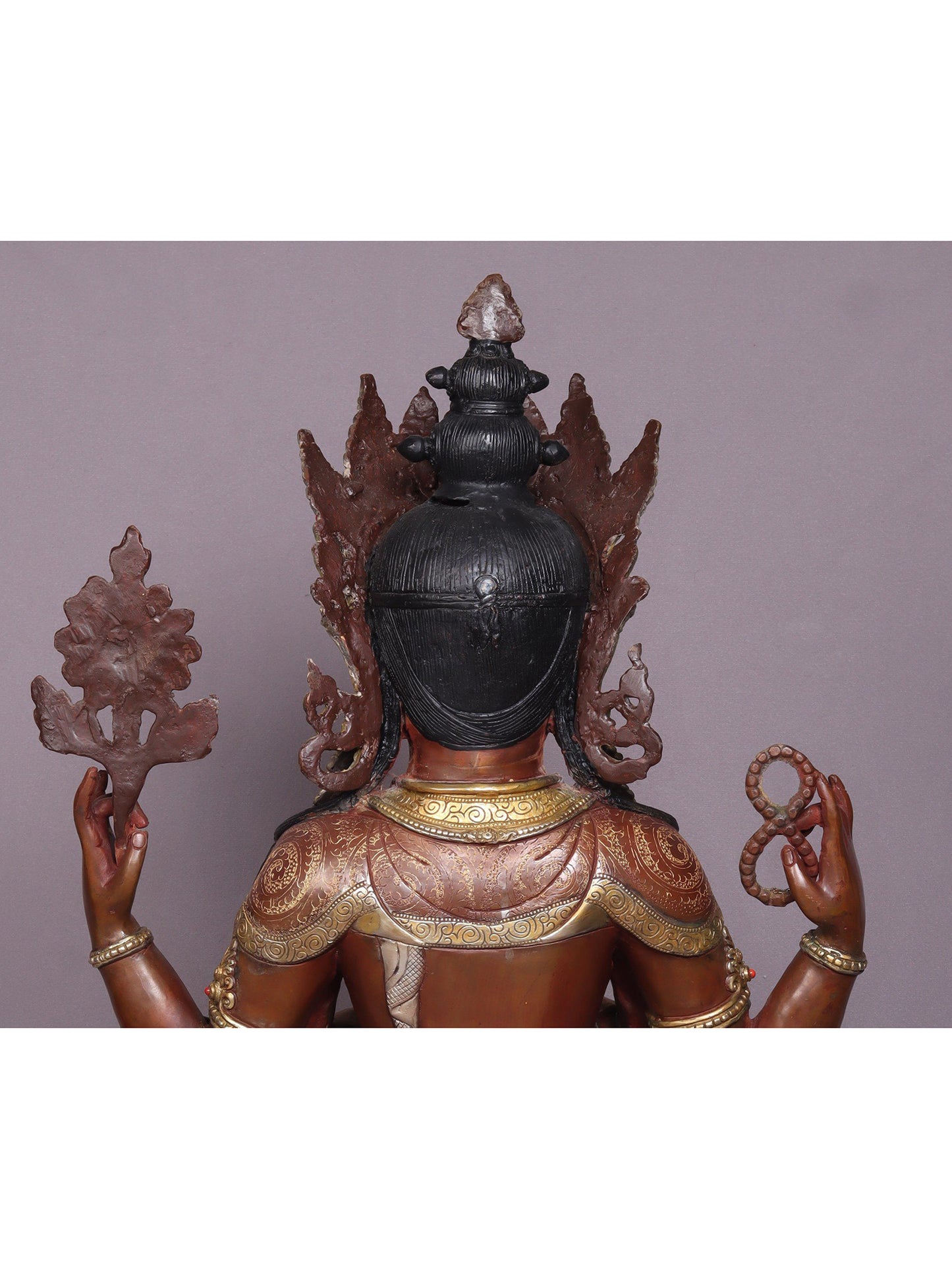 26" Kharchari Copper Statue From Nepal | Handmade Buddhist Idol | Nepalese Statue