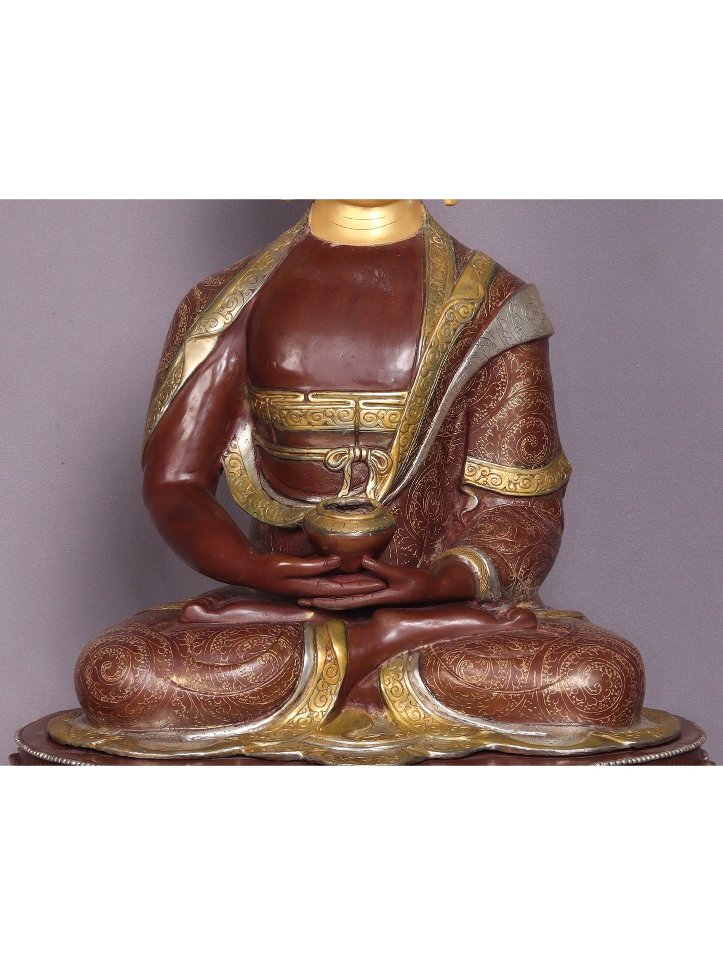 23" Amitabh Buddha Sitting Copper Statue From Nepal | Handmade Buddha Idol