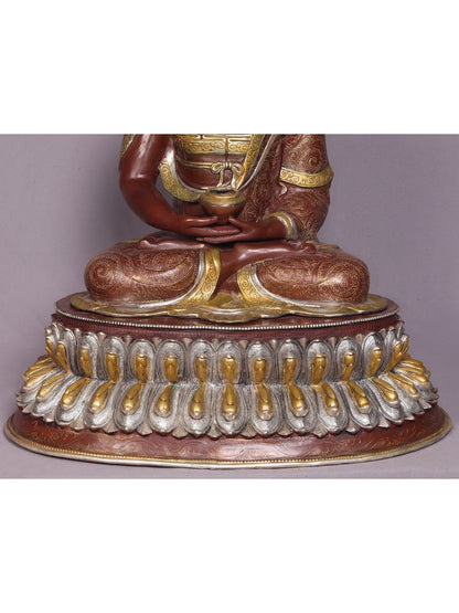 23" Amitabh Buddha Sitting Copper Statue From Nepal | Handmade Buddha Idol