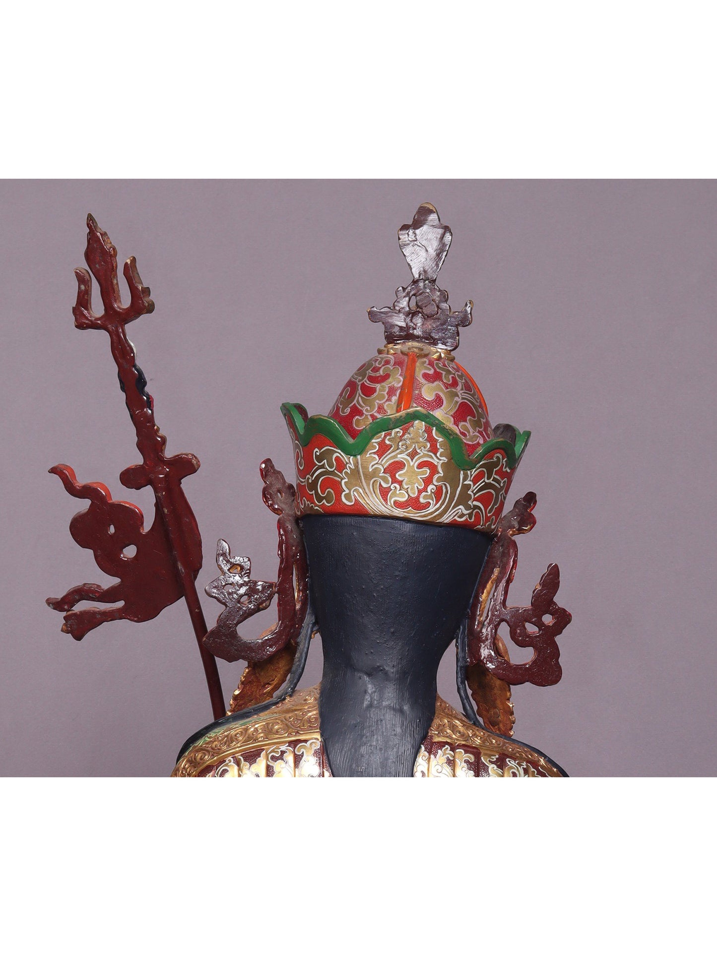 22" Colourful Guru Padmasambhava Idol On Lotus From Nepal | Handmade Buddhist Statue