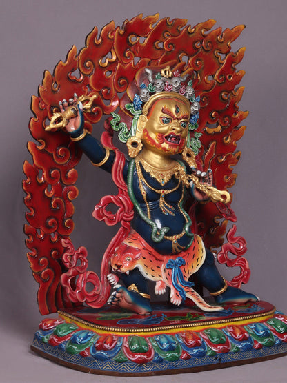 20" Budhisattva Vajrapani From Nepal | Handmade Idol | Buddhist Copper Statue