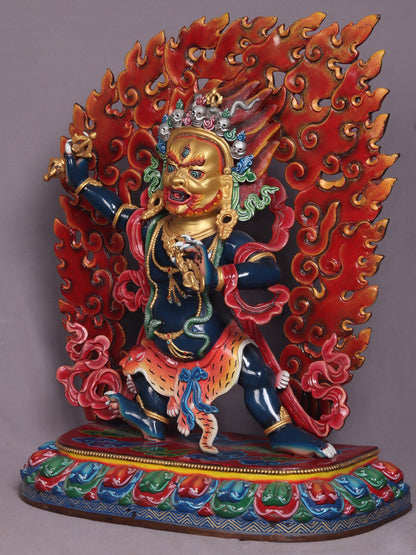 20" Budhisattva Vajrapani From Nepal | Handmade Idol | Buddhist Copper Statue