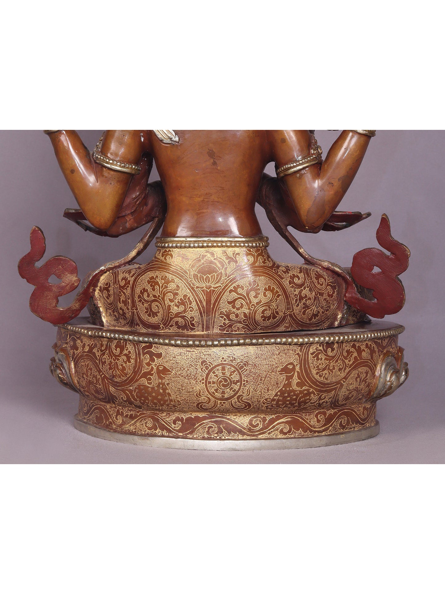 15" Copper Kharchari Statue From Nepal | Handmade Idol | Buddhist Statue