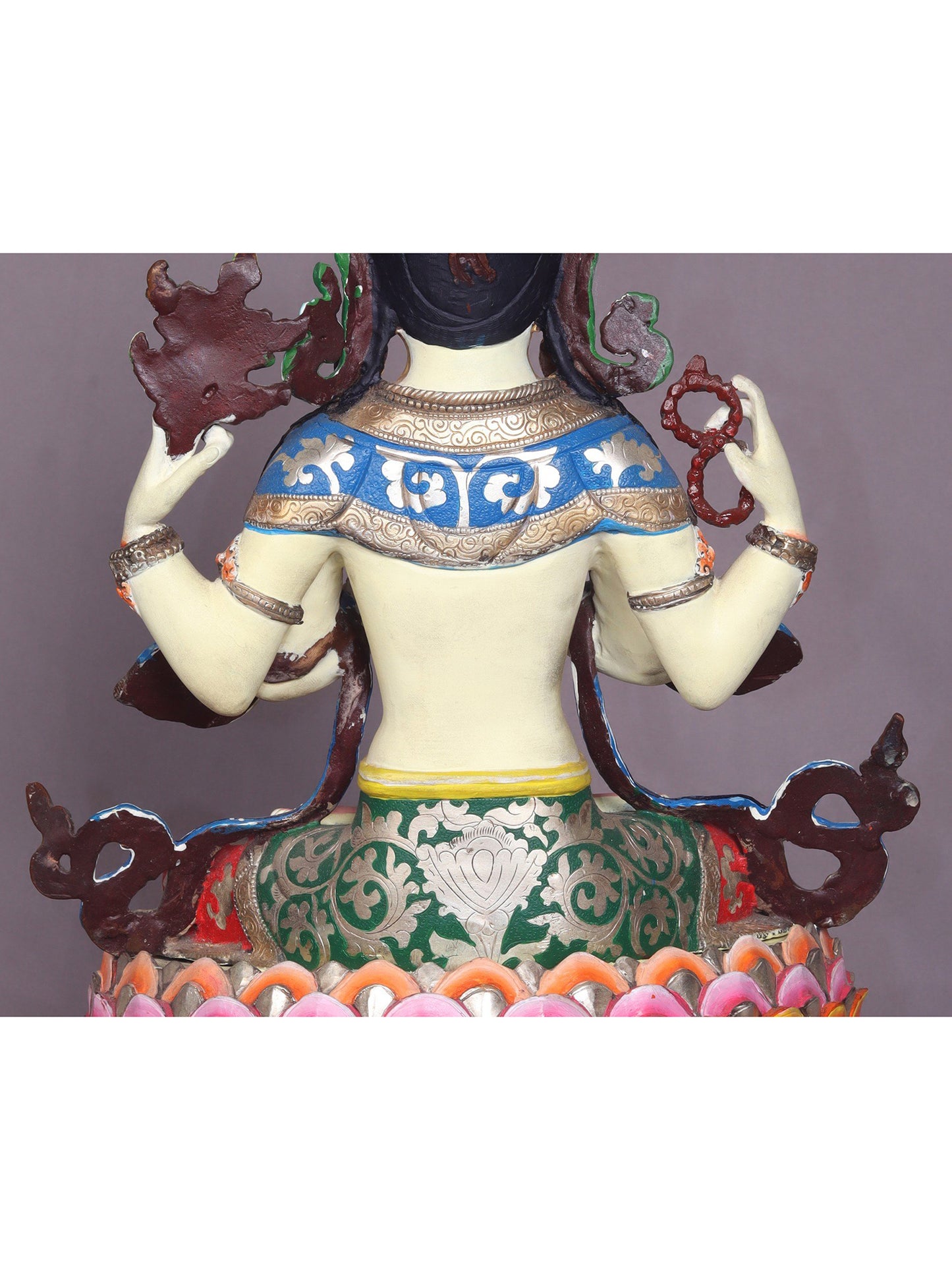 13" Colourful Kharchari Copper Statue From Nepal | Handmade Idol | Buddhist Statue