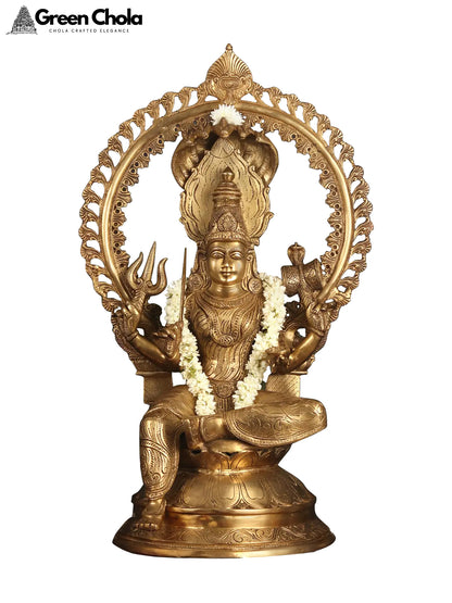 32-inch Brass Large Goddess Mariamman Sculpture