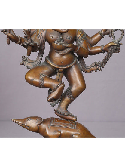 13" Copper Standing Lord Ganesha Statue From Nepal | Handmade | Lord Ganesha Statue