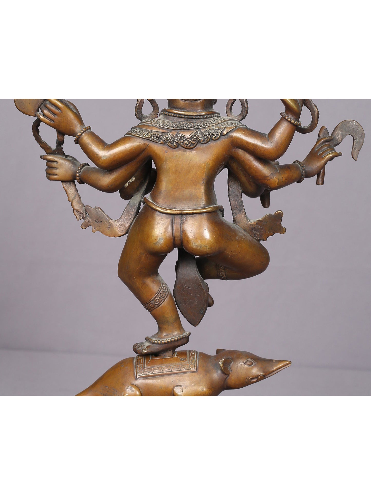 13" Copper Standing Lord Ganesha Statue From Nepal | Handmade | Lord Ganesha Statue