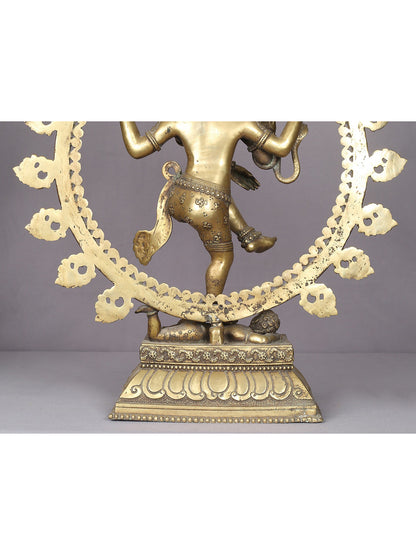 21" Nataraja Statue In Brass | Handmade Nataraja Statue | Lord Shiva Idol | Hindu God Figurine