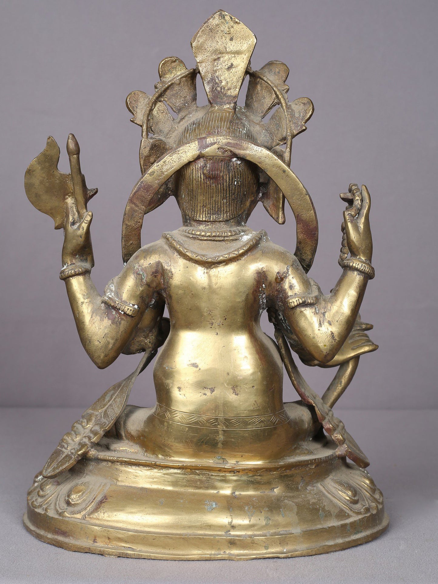 13" Little Ganesha Idol Eating Modak From Nepal | Handmade Idol | Nepalese Brass Statue