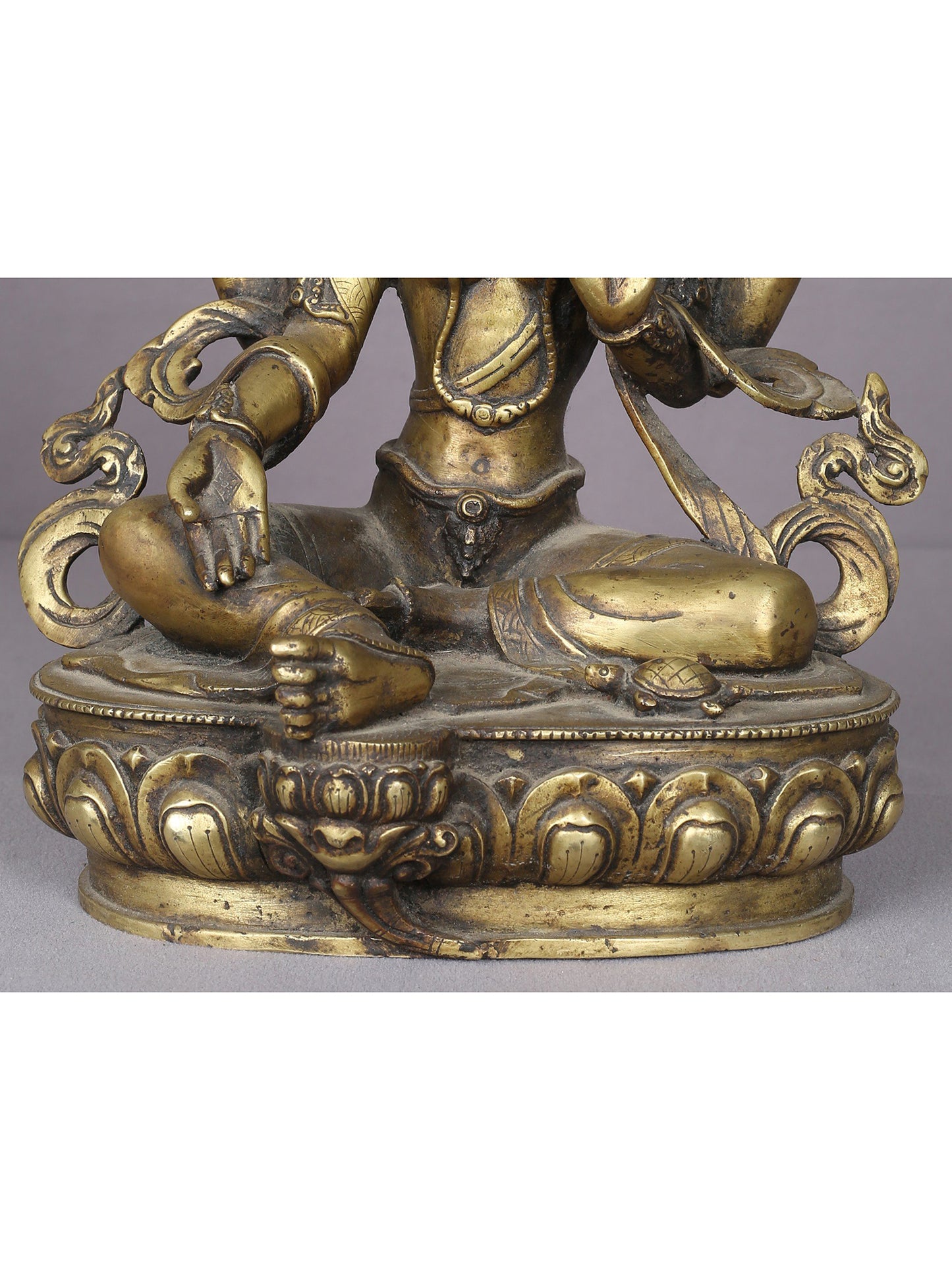 13" Nepalese Form Of Goddess Lakshmi Statue In Brass | Handmade Idol | Goddess Statue