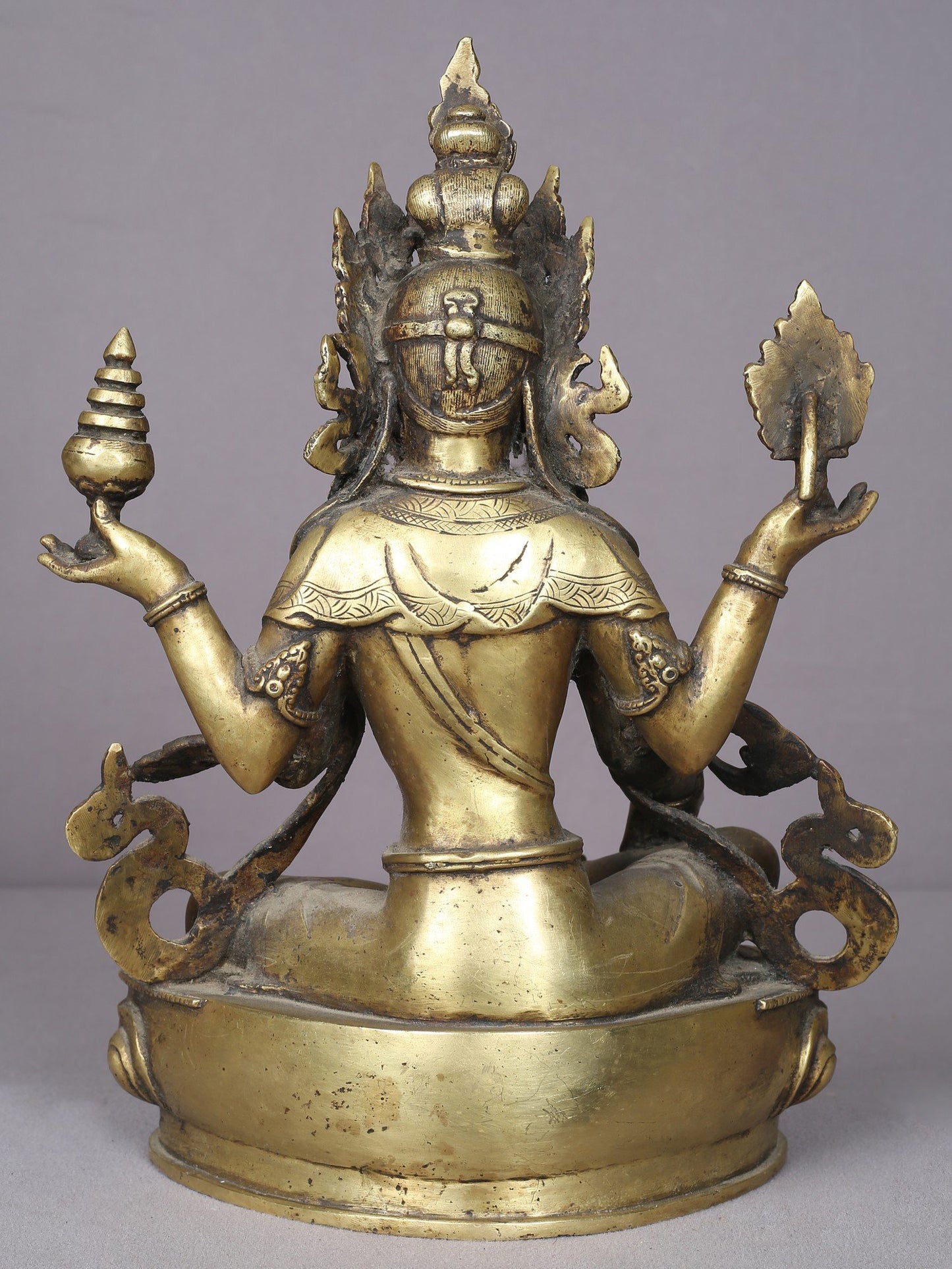 13" Nepalese Form Of Goddess Lakshmi Statue In Brass | Handmade Idol | Goddess Statue