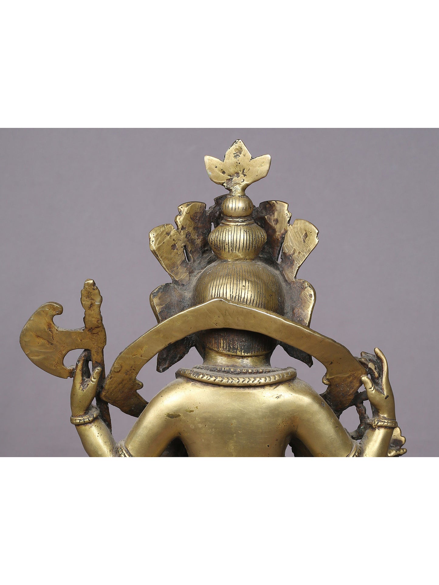 12" Seated Lord Ganesha Idol | Handmade Ganesha Idol | Nepalese Brass Statue