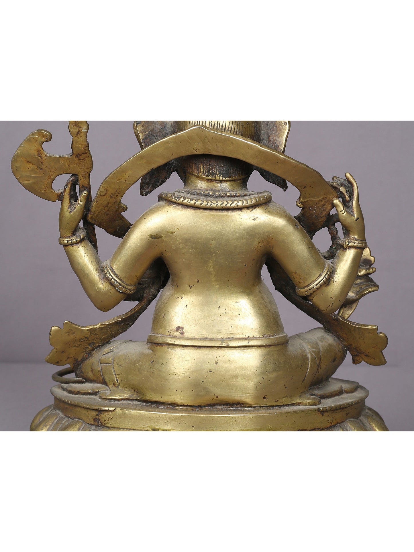 12" Seated Lord Ganesha Idol | Handmade Ganesha Idol | Nepalese Brass Statue