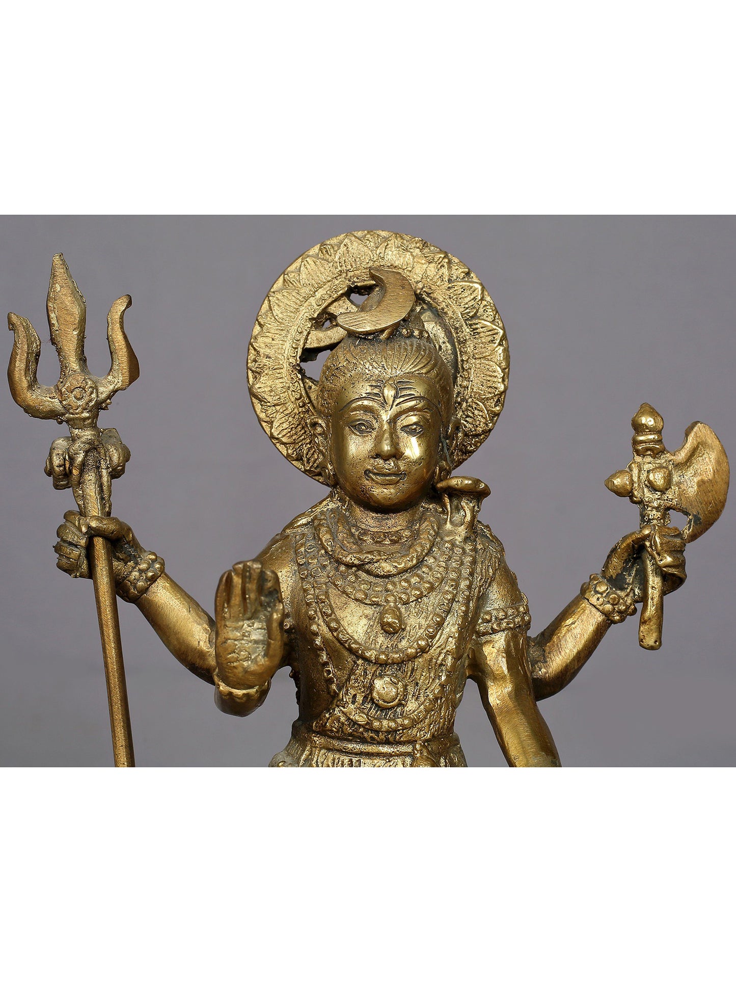 7" Brass Lord Shiva Statue From Nepal | Handmade God Shiva Idol | Brass Figurine