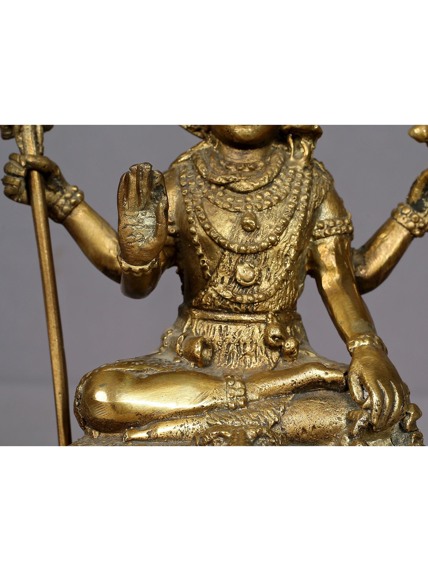 7" Brass Lord Shiva Statue From Nepal | Handmade God Shiva Idol | Brass Figurine