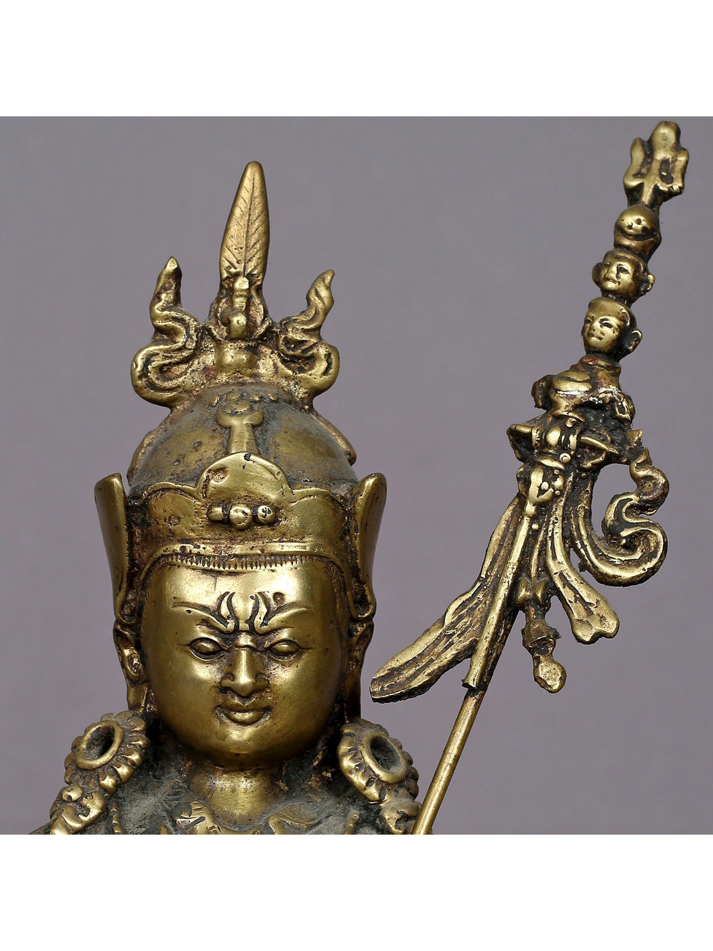 9" Brass Guru Padmasambhava Statue From Nepal | Handmade Idol | Buddhist Statue