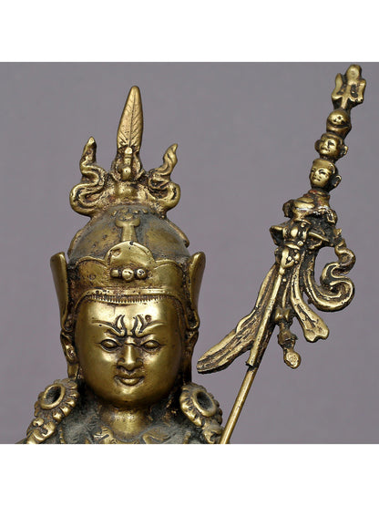 9" Brass Guru Padmasambhava Statue From Nepal | Handmade Idol | Buddhist Statue