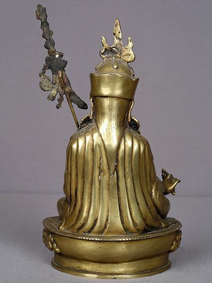 9" Brass Guru Padmasambhava Statue From Nepal | Handmade Idol | Buddhist Statue