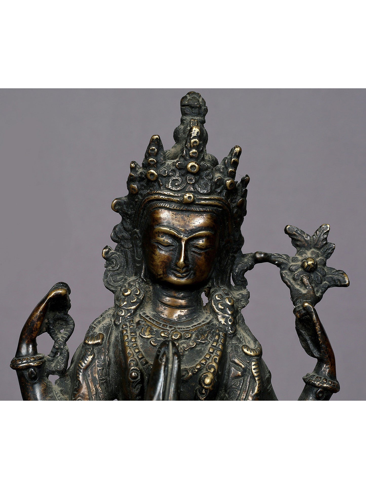 8" Brass Kharchari Statue From Nepal | Handmade Idol | Nepalese Statue | Brass Figurine