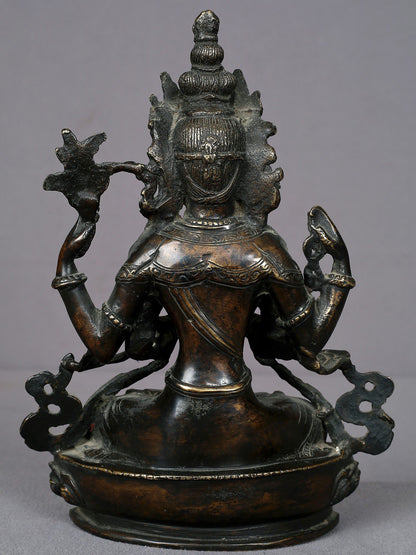 8" Brass Kharchari Statue From Nepal | Handmade Idol | Nepalese Statue | Brass Figurine