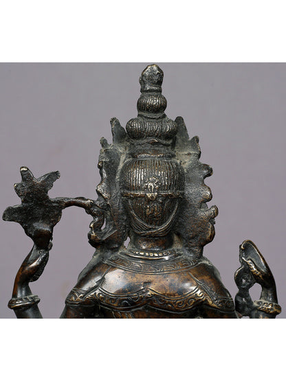 8" Brass Kharchari Statue From Nepal | Handmade Idol | Nepalese Statue | Brass Figurine